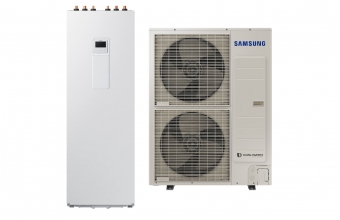 SAMSUNG 12.012.0kW oras-vanduo monobloko komplektas su R32 freonu ir tūriniu šildytuvu